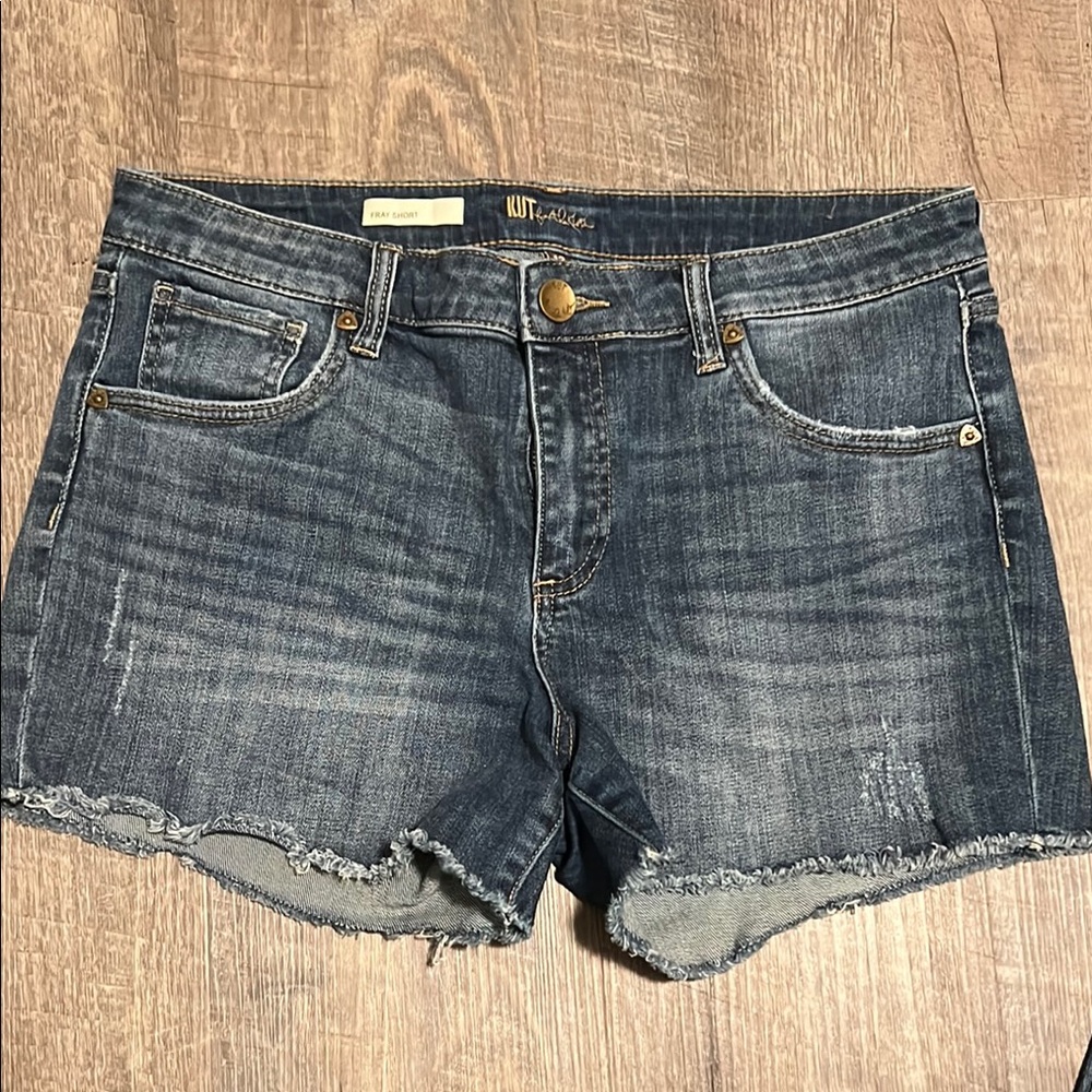 Kut from the Kloth Women's Blue Denim Fray Shorts